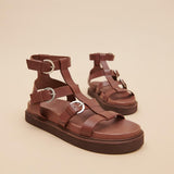 Sandales Lagon Cuir Glace Marron
