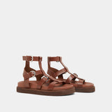 Sandales Lagon Cuir Glace Marron