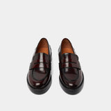 Mocassins Mirna Cuir Glace Bordeaux