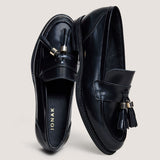 Mocassins Nellou Cuir Glace Noir