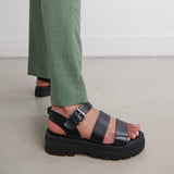 Sandales Priame Cuir Noir
