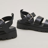Sandales Priame Cuir Noir