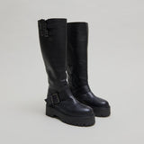 Bottes Reine Cuir Graine Noir