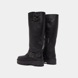 Bottes Reine Cuir Graine Noir