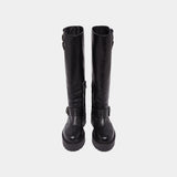 Bottes Reine Cuir Graine Noir