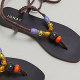 Plagettes Sienna Cuir/corde Marron-Fonce-marron