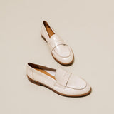 Mocassins Thelma Vernis Plisse Ecru