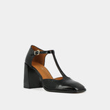 Salomes/babies Vallon Cuir Brillant Noir