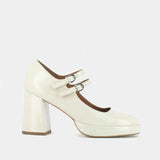 Salomes/babies Verite Cuir Brillant Ecru