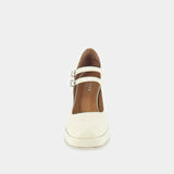 Salomes/babies Verite Cuir Brillant Ecru