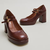 Salomes/babies Verite Cuir Brillant Marron