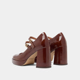 Salomes/babies Verite Cuir Brillant Marron