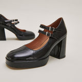 Salomes/babies Verite Vernis Plisse Noir