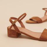 Sandales Via Bis Velours Cognac