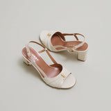 Sandales Victi Cuir Brillant Ecru