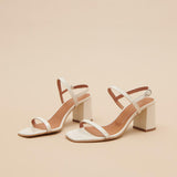 Sandales Vigne Cuir Brillant Ecru