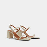 Sandales Vigne Cuir Brillant Ecru