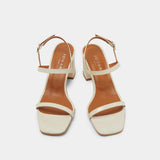 Sandales Vigne Cuir Brillant Ecru