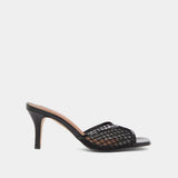 Mules Voile Cuir Brillant/ Noir-noir