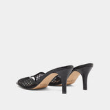 Mules Voile Cuir Brillant/ Noir-noir