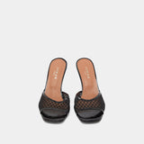 Mules Voile Cuir Brillant/ Noir-noir