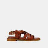 Sandales Woky Cuir Cognac