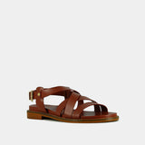 Sandales Woky Cuir Cognac