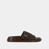 Mules Wozart Cuir Marron-Fonce