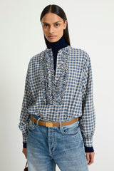Blouse Magritte Navy-Sand-Checks