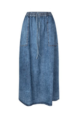 Denim Skirt Akanell Maxi Den Washed-Denim