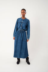 Denim Skirt Akanell Maxi Den Washed-Denim