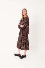 Skirt Morningll Mid Fl Dark-Mokka