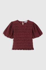 Blouse Baila Top Burgundy-Corduroy