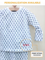 Toddler & Big Kid Cotton Knit PJ Set (Fort Blue)