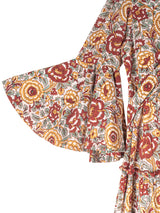 Block Printed Women's Dress - Lucky Red Floral