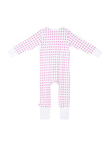 Lotus Bud print baby romper featuring playful ocean print, made from buttery soft bamboo cotton with a two-way zipper, foldover footie and mittens for warmth, eco-friendly dyes, and OEKO-TEX® Standard 100 certification. Perfect for newborns to 12 months, providing comfort, ease of dressing, and style for little explorers.