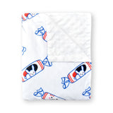 Minky Fleece Sensory Baby Blanket - White Bunny Candy