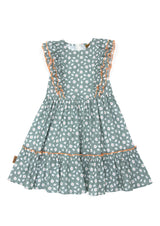 Girls dress features a beautiful green flower print, the best girl summer dresses online at MiliMilu. Mini Me dresses and Mommy and Me dresses are available.