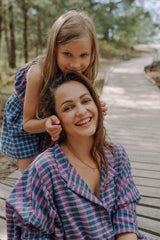 Shop sustainable women fashion and women oversized shirt set from high quality deadstock fabrics. Mommy and daughter and Mommy and son macthing available.