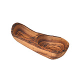Olive Wood 2 Section Natural Nibbles Dish