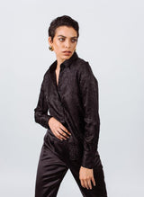 Elegance Silk Blouse in Black Paisley – Women’s Luxury Silk Top