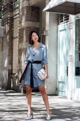 Cielo Blue Blazer Dress – Women’s Tailored Blazer-Style Dress
