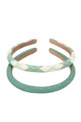 Organic cotton Headband set Fern Plaid by stripes and checkers crafted in the GRECH & CO. Shop the best girls hair accesories and gifts at MiliMilu Lifestyle.