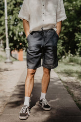 AmourLinen Linen shorts Classic linen shorts HERMES Classic linen shorts HERMES | AmourLinen | Linen Clothing