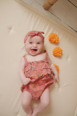 Pink baby girl romper - Bohemian Strawberry
