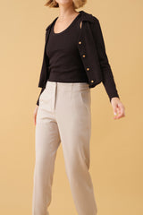 Polo 罗纹开衫 - 黑色