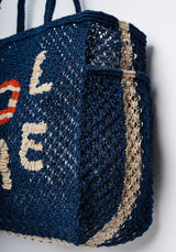 The Jacksons Beach Bag Barry Pool Time - Jute Tote Indigo