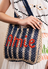 Beach Bag Sofie Amie Strip Nat-Indigo