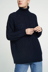 Turtleneck Knitted T10 Lime Navy