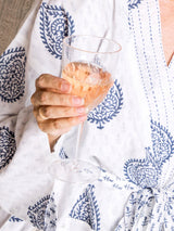 块印花双面蓝色长袍 - Fort